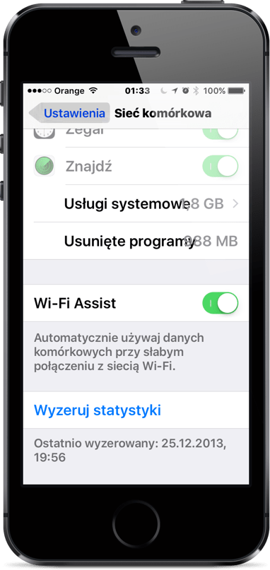 włącznaie funkcji Wi-Fi Assist w iOS9 krok 3