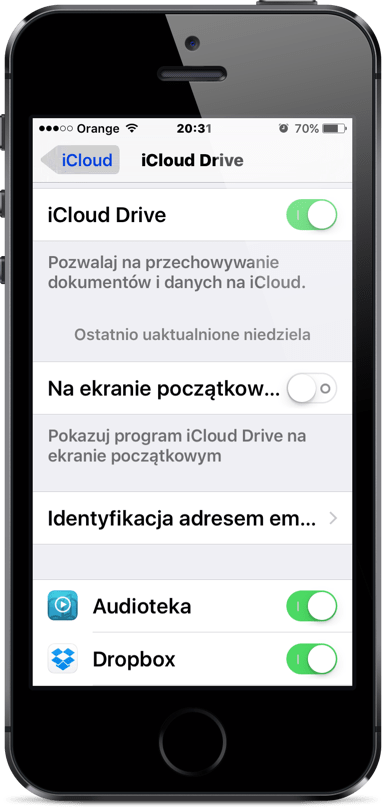dodanie ikonky iCloud Drive do ekranu początkoweg krok 5