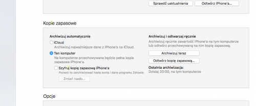 Krok pierwszy - archiwizacja danych