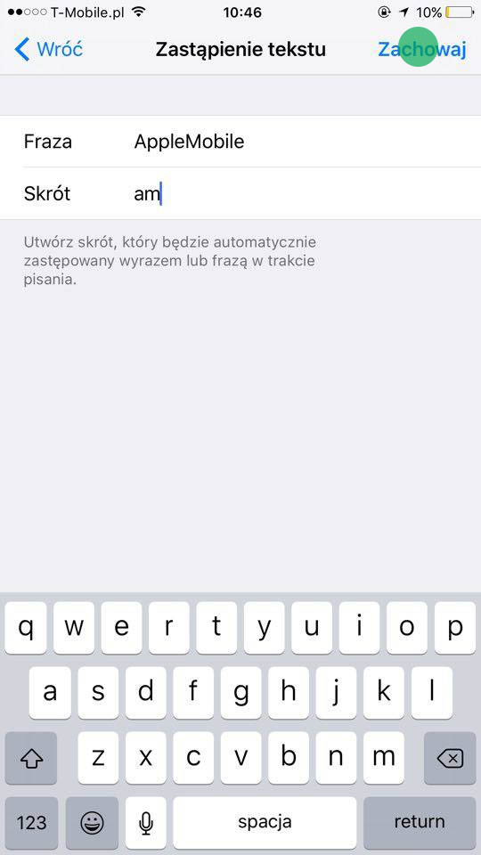 tworzyć i dostosowywać skróty klawiaturowe na iPhone i iPad
