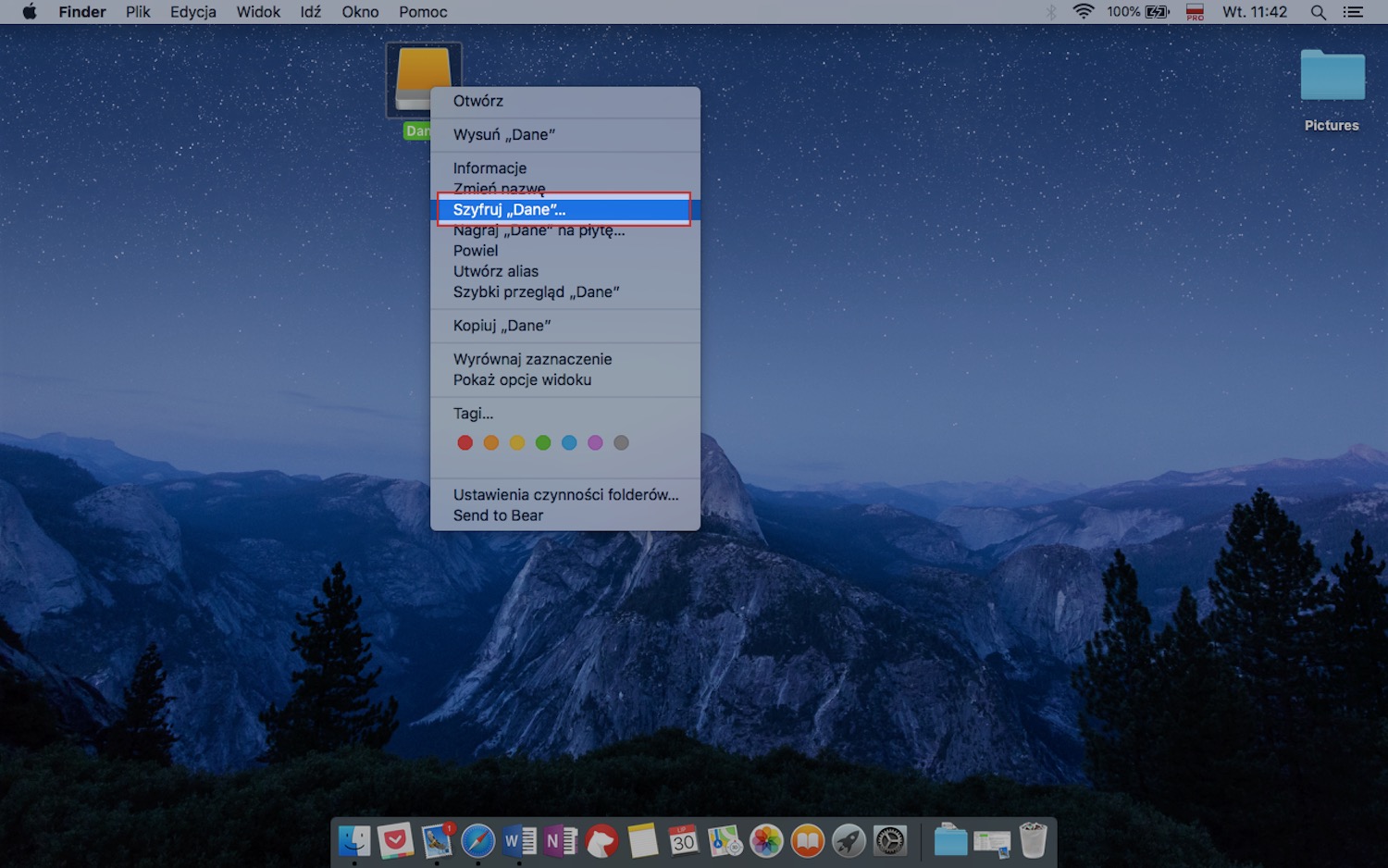 Przygotowywanie bezpiecznego zewnętrznego dysku twardego w macOS, krok 5