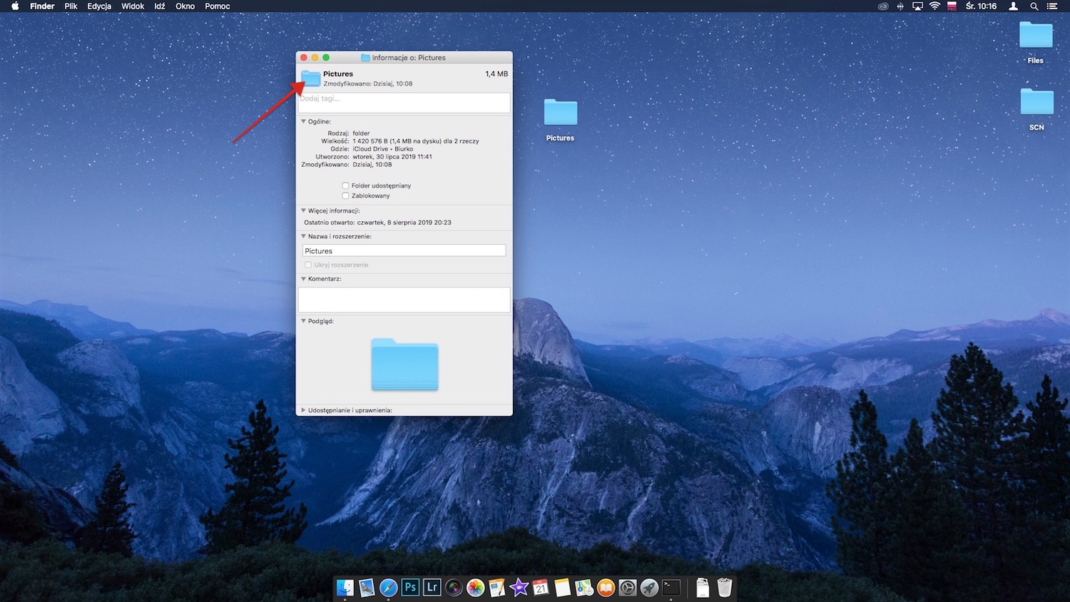 zmiana kolor folderu w macOS, krok 3