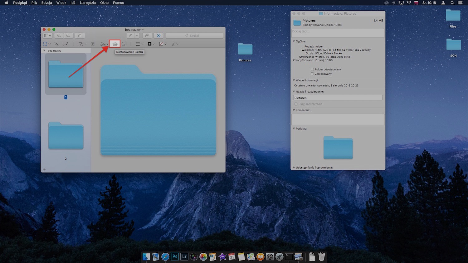 zmiana kolor folderu w macOS, krok 7