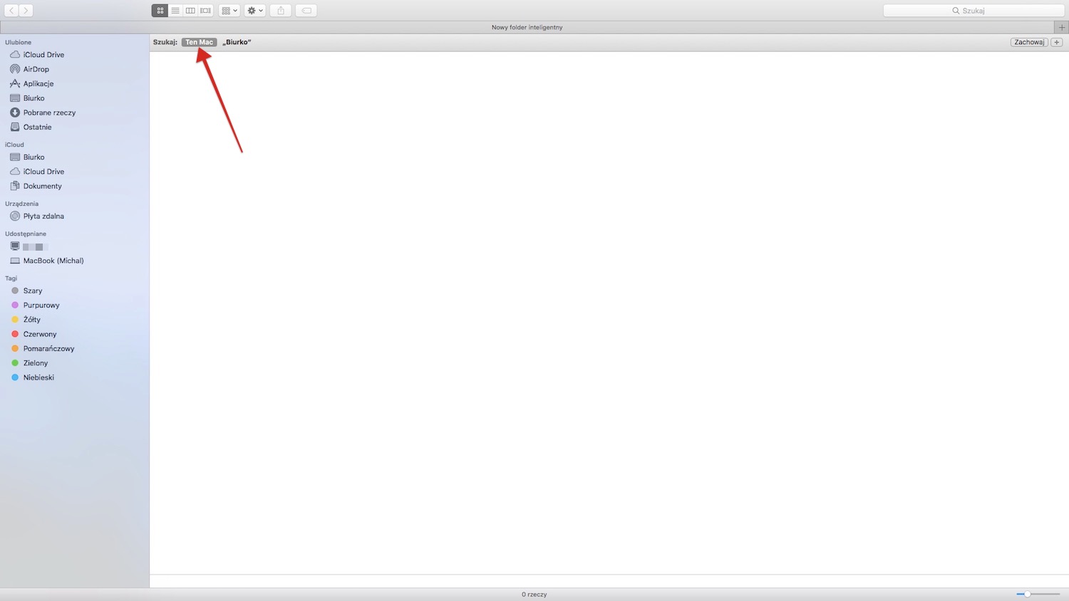poradnik korzystania z folderów inteligentnych w macOS, krok 2