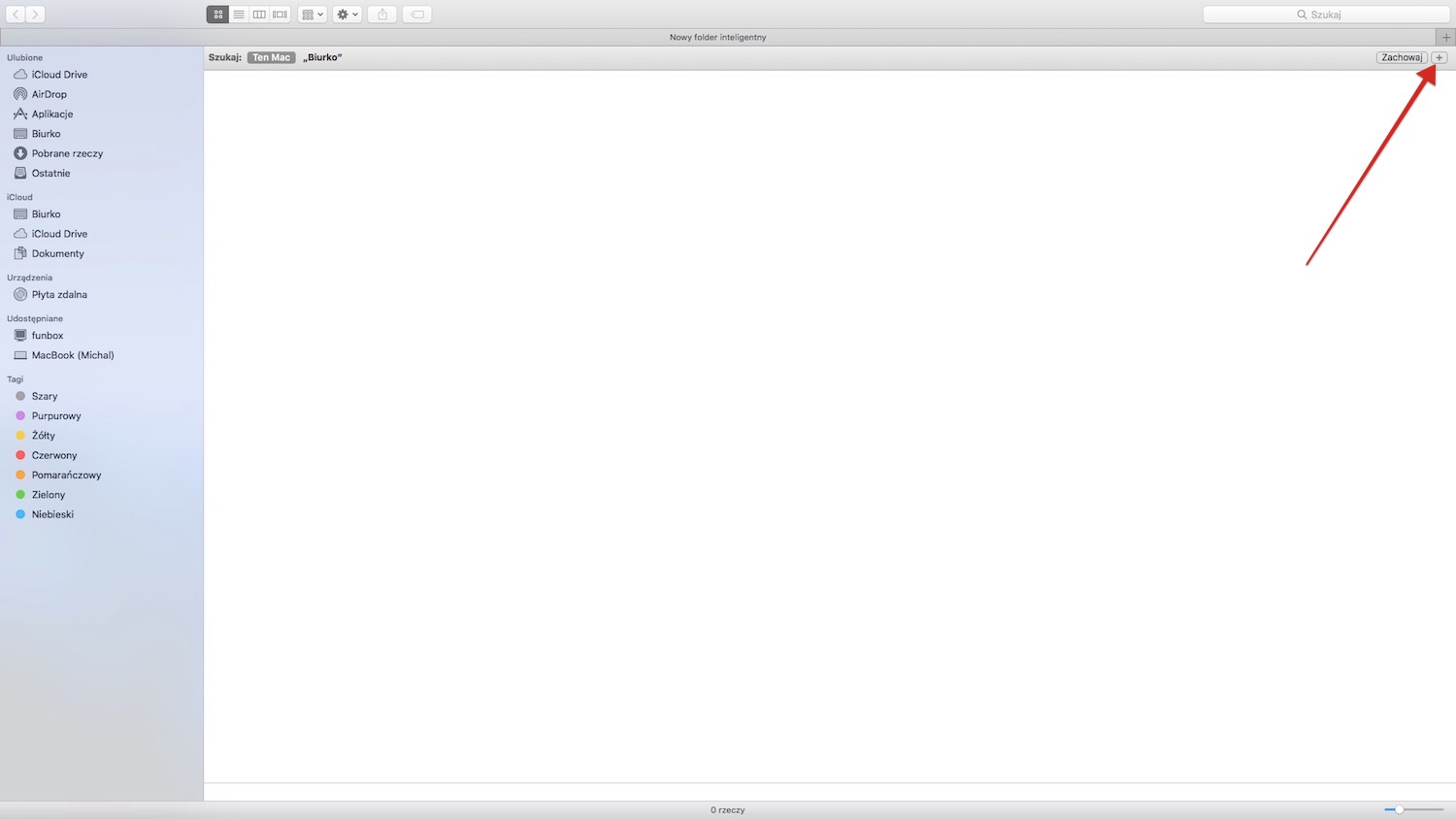 poradnik korzystania z folderów inteligentnych w macOS, krok 3