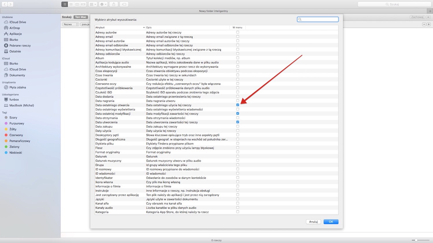 poradnik korzystania z folderów inteligentnych w macOS, krok 5