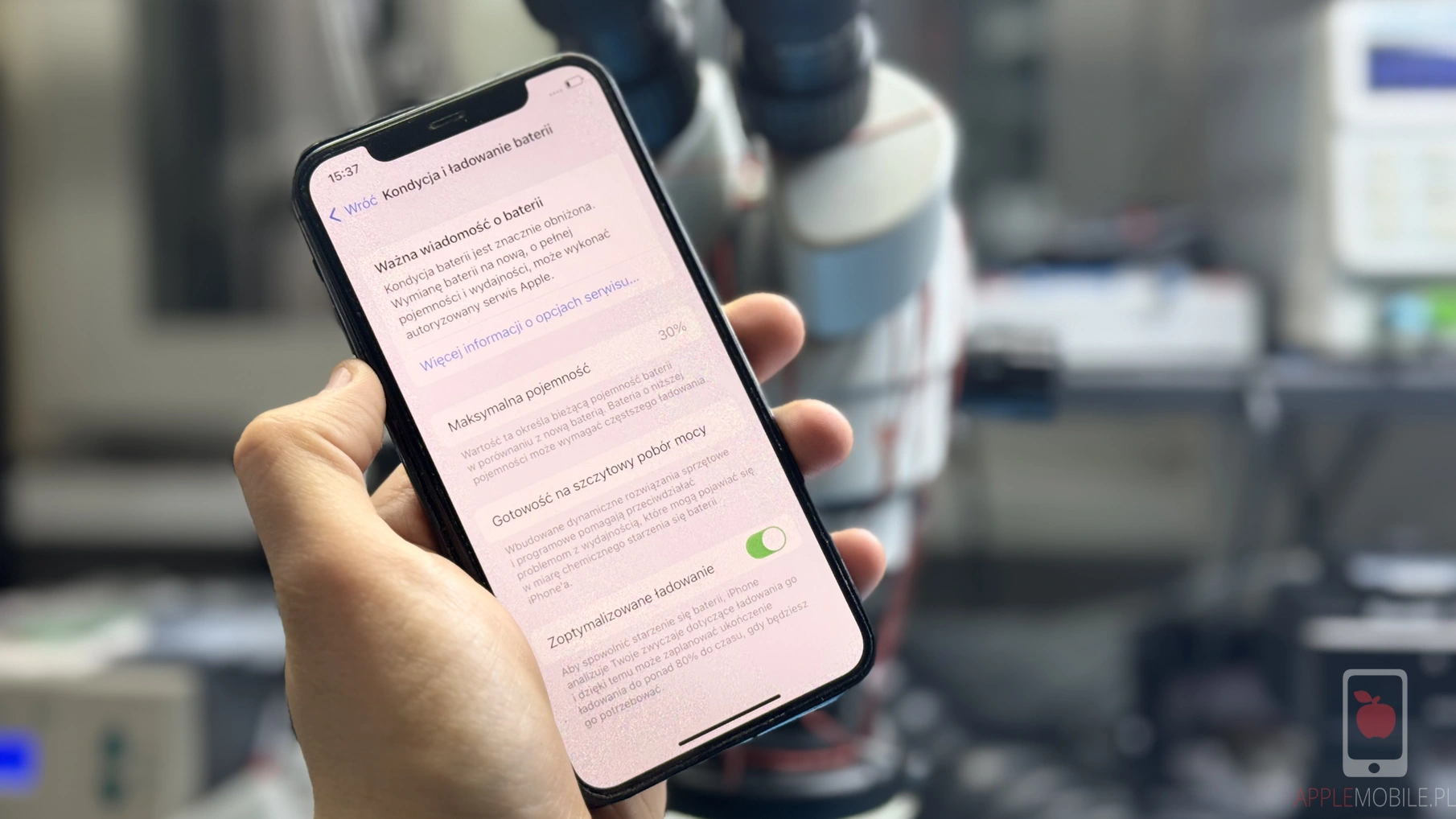 Niska kondycja baterii w ustawieniach iPhone