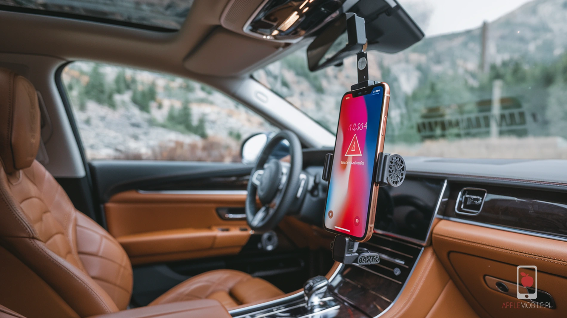 iPhone na bezprzewodowej ładowarce lub na słońcu w aucie