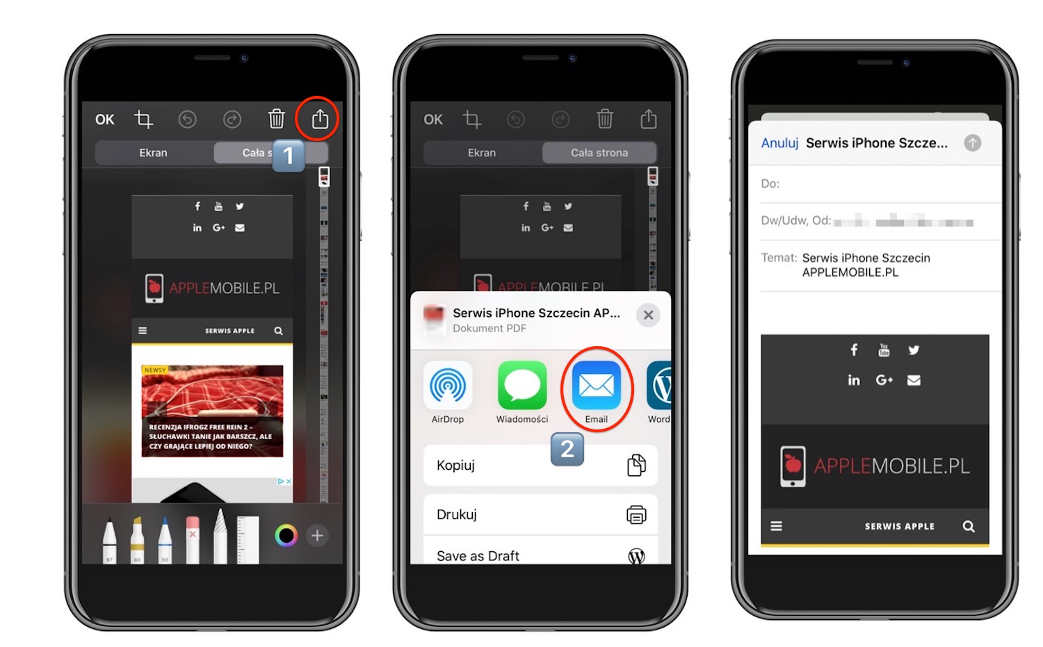 zrzut całej strony internetowej w iOS