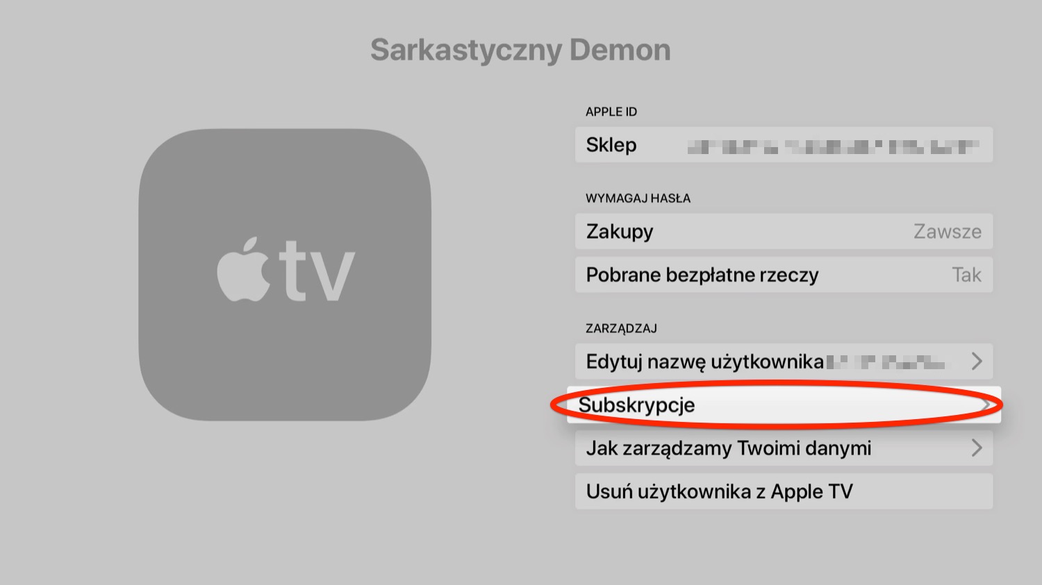 Jak zarządzać subskrypcją Prime Video na Apple TV