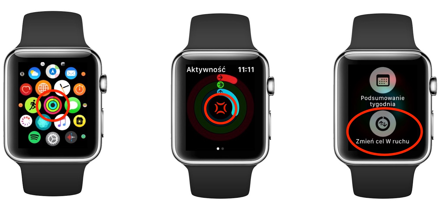 Jak ustawić liczbę kalorii w aplikacji Aktywność na Apple Watch