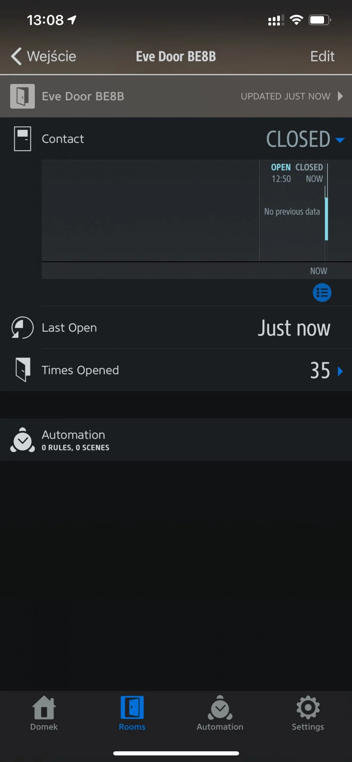 Automatyzacje HomeKit z EVE door & window