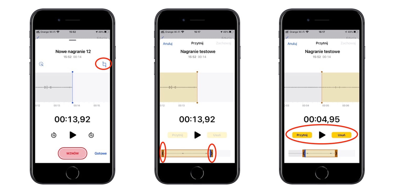 Jak edytować dźwięk nagrany za pomocą aplikacji Dyktafon dla iOS