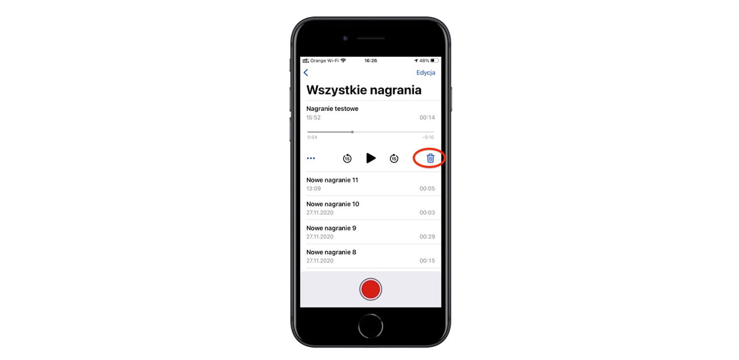 Jak usunąć nagranie
