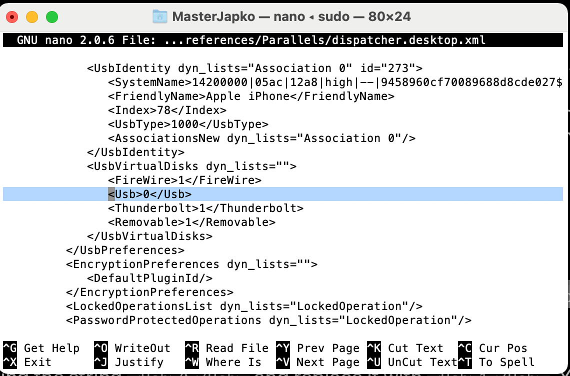 naprawa problemu z portami USB na Big Sur w Parallels 16 krok 5