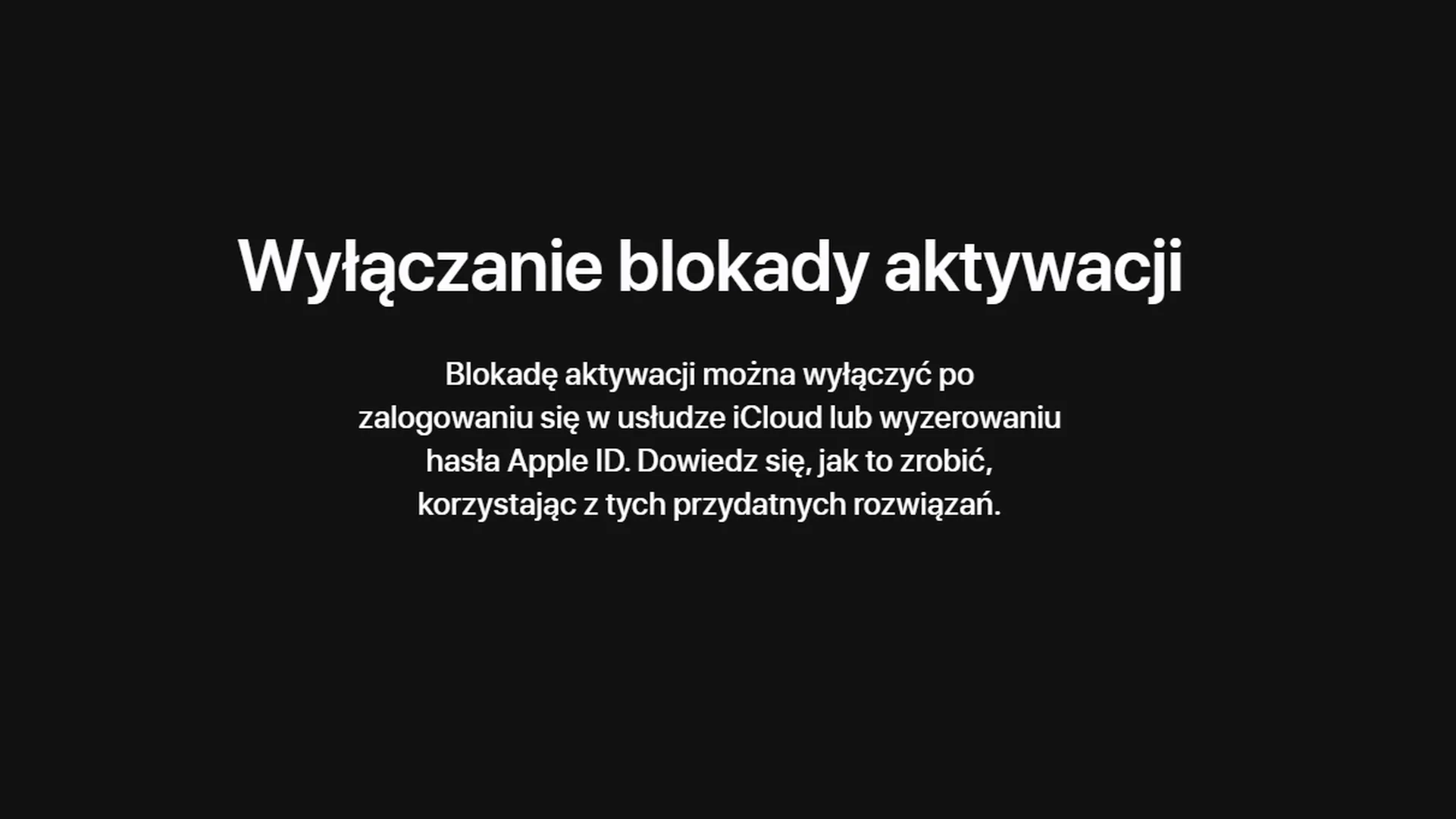 Apple uruchomiła nową stronę do wyłączenia blokady aktywacji