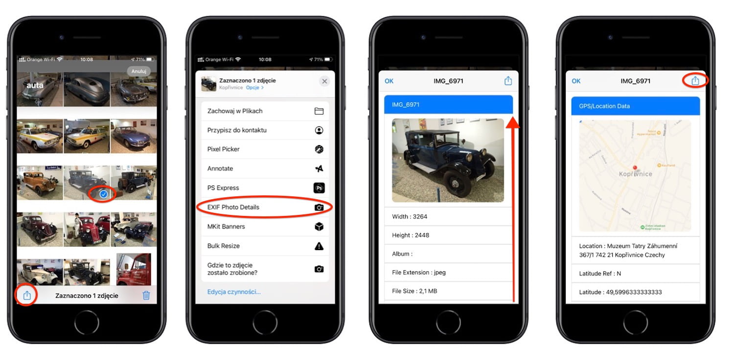 Jak używać skrótu Exif Photo Details na iPhone