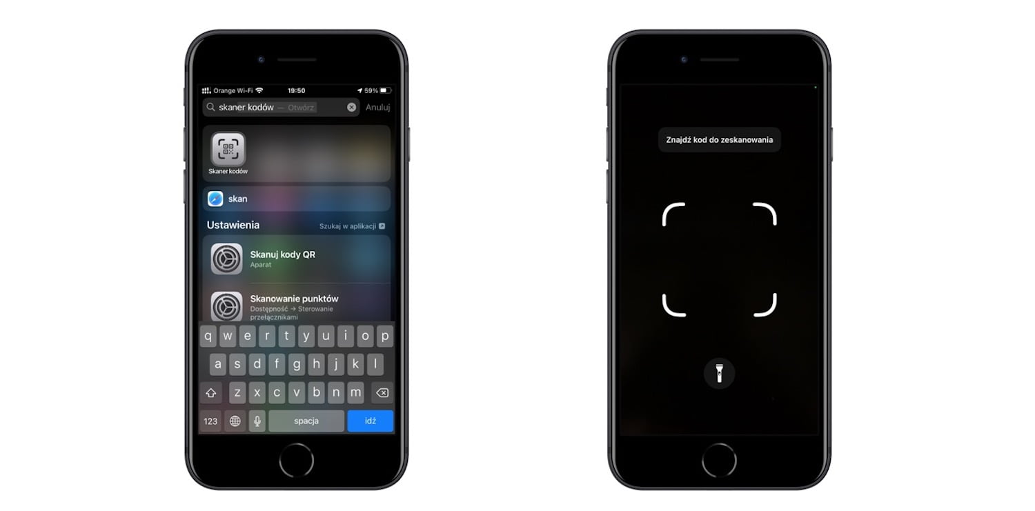 skaner kodów na iPhone
