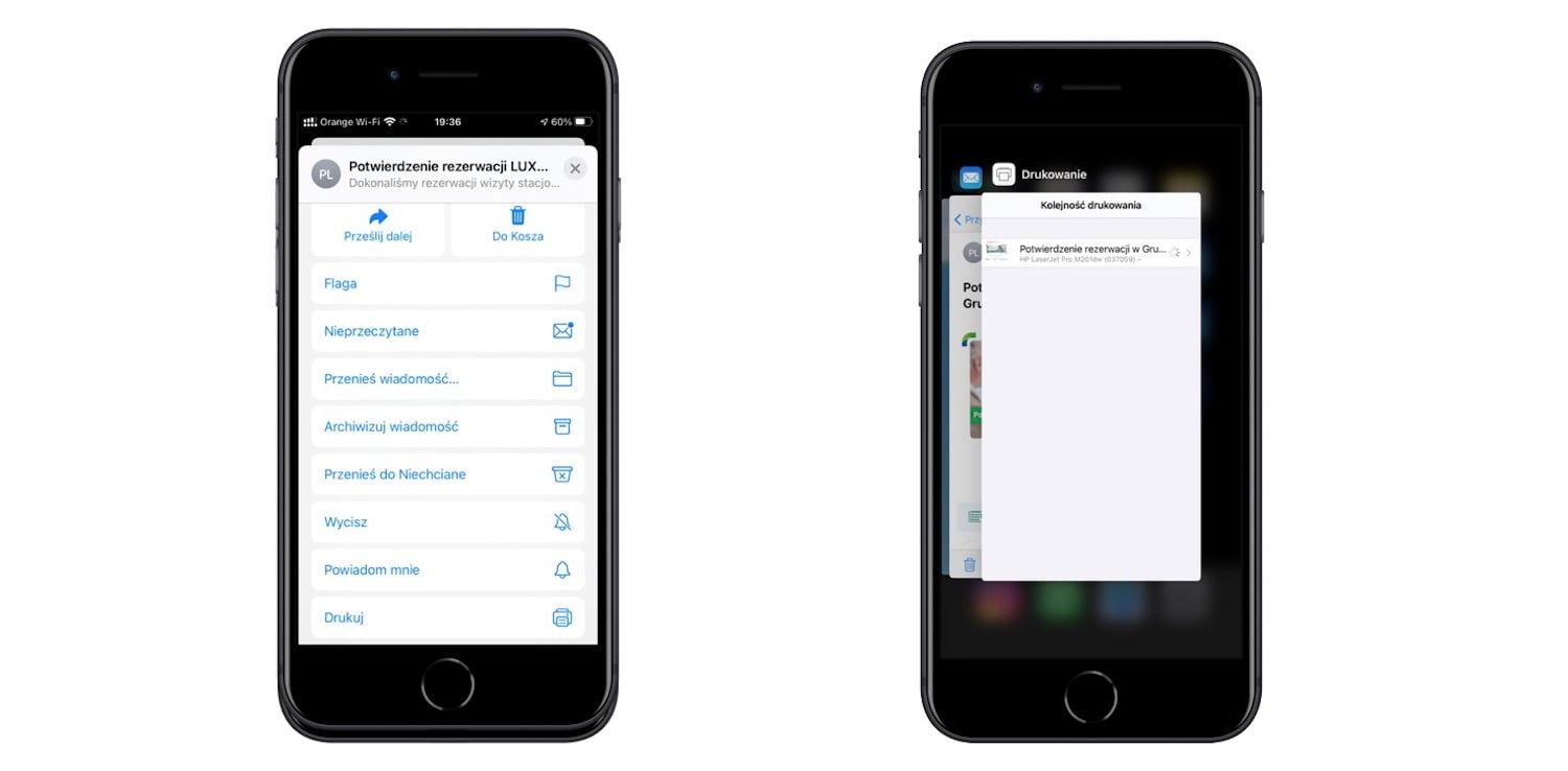 Drukowanie na iPhone