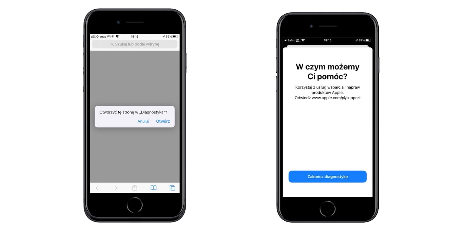 Diagnostyka na iPhone