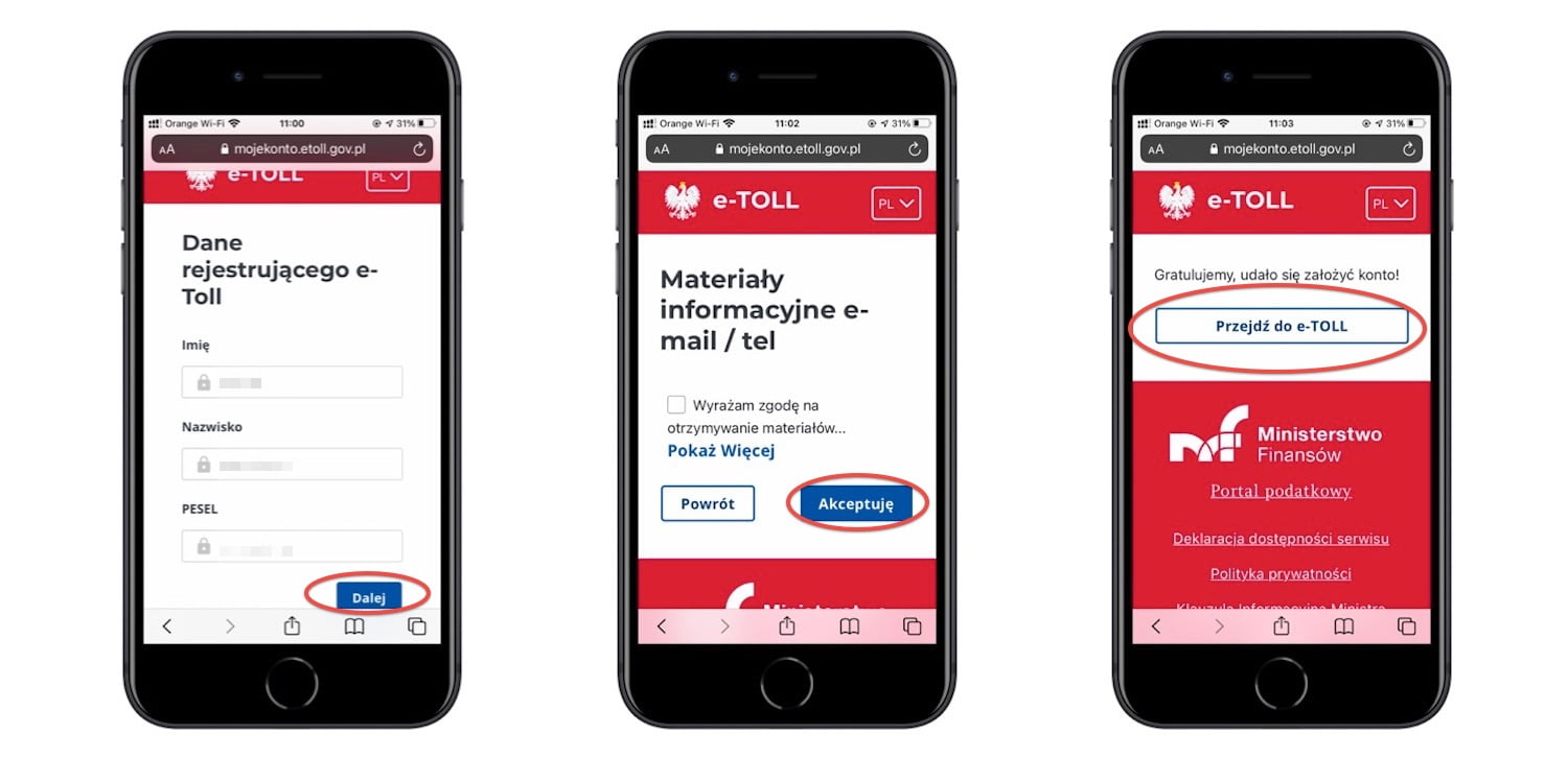 aplikacja e-TOLL PL na iPhone