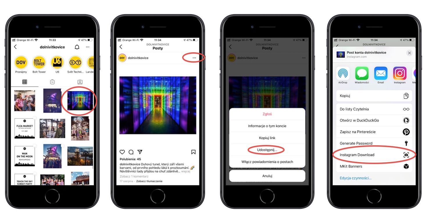 Jak pobrać zdjęcia i filmy z Instagrama na iphone