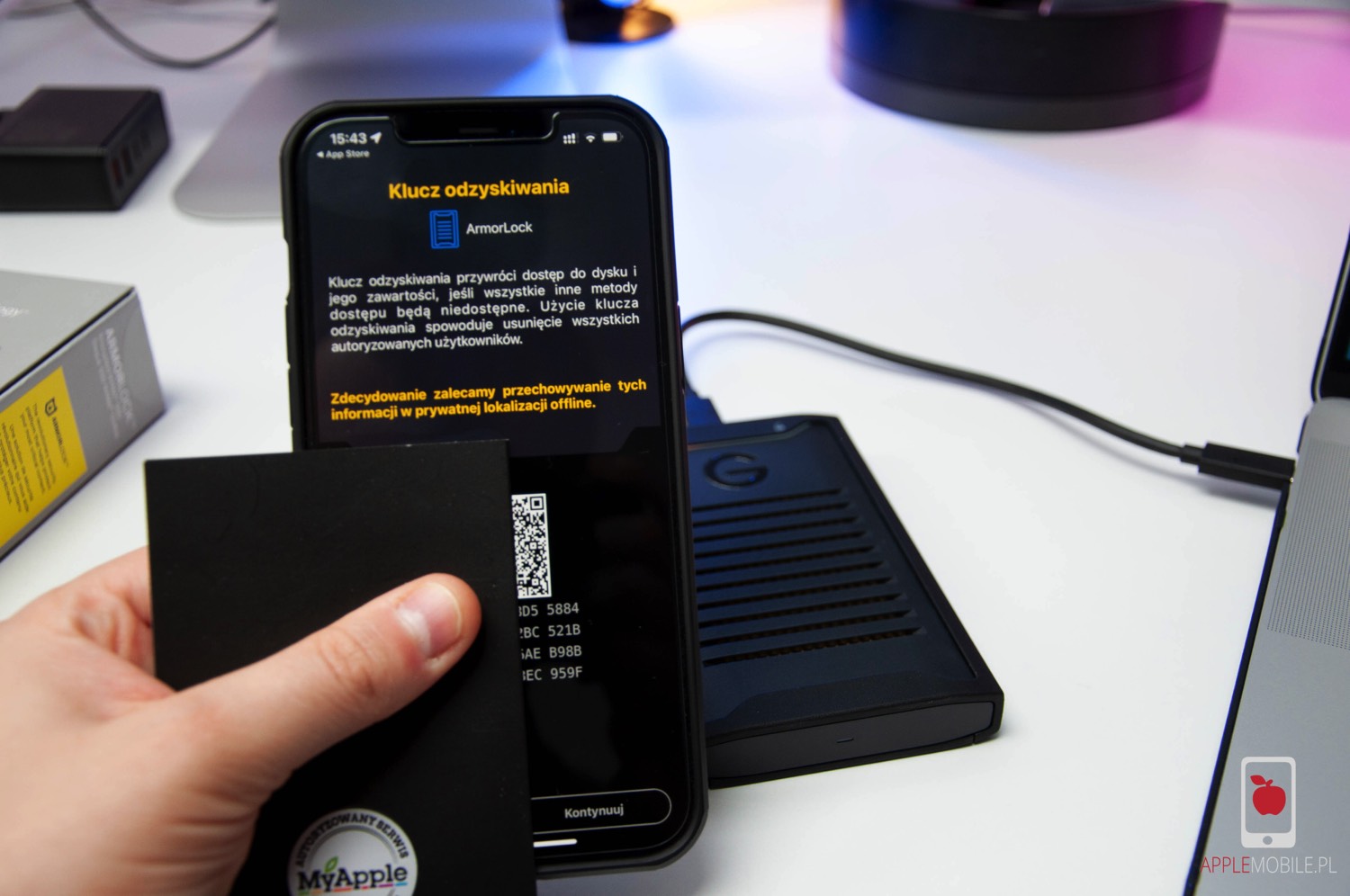 G-Technology ARMORLOCK NVME SSD 2TB a iPhone