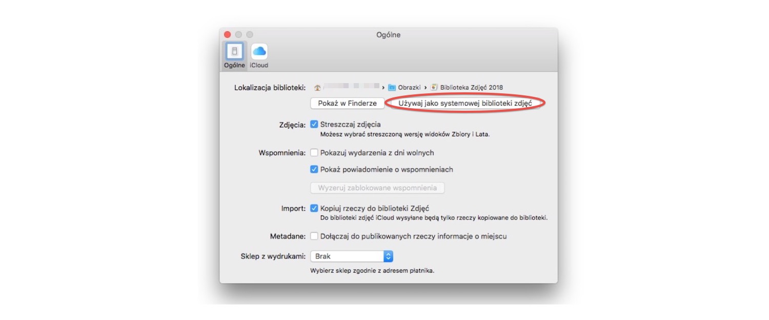 Wybierz Inną bibliotekę w aplikacji Zdjęcia