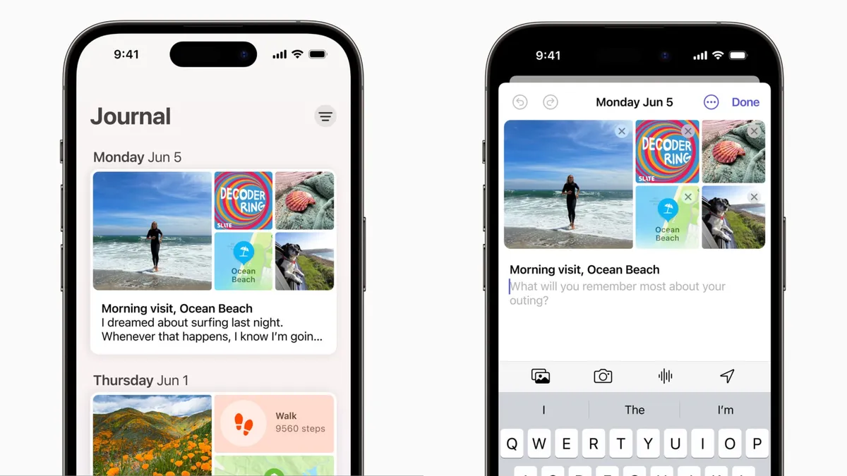 iOS 17.2 Beta wprowadza aplikację Journal