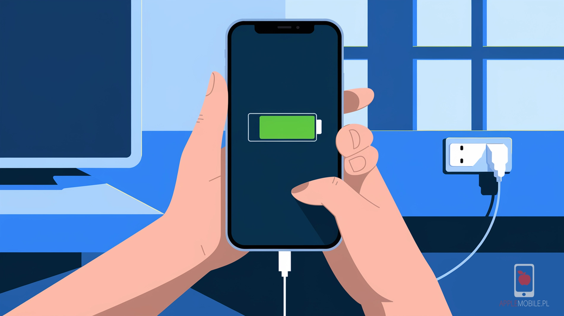 telefon iphone musi być często podłączany do ładowania