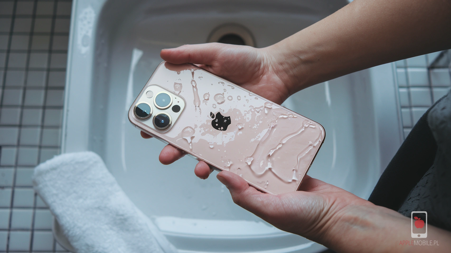 iPhone 15 Pro Max wpadł do toalety i uległ zalaniu