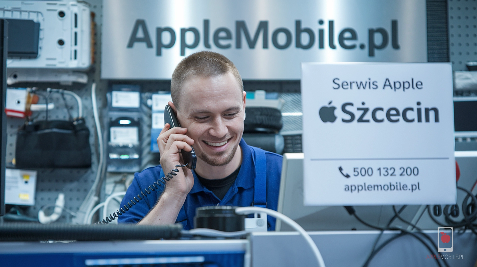 doradca serwisu podczas rozmowy telefonicznej z klientem