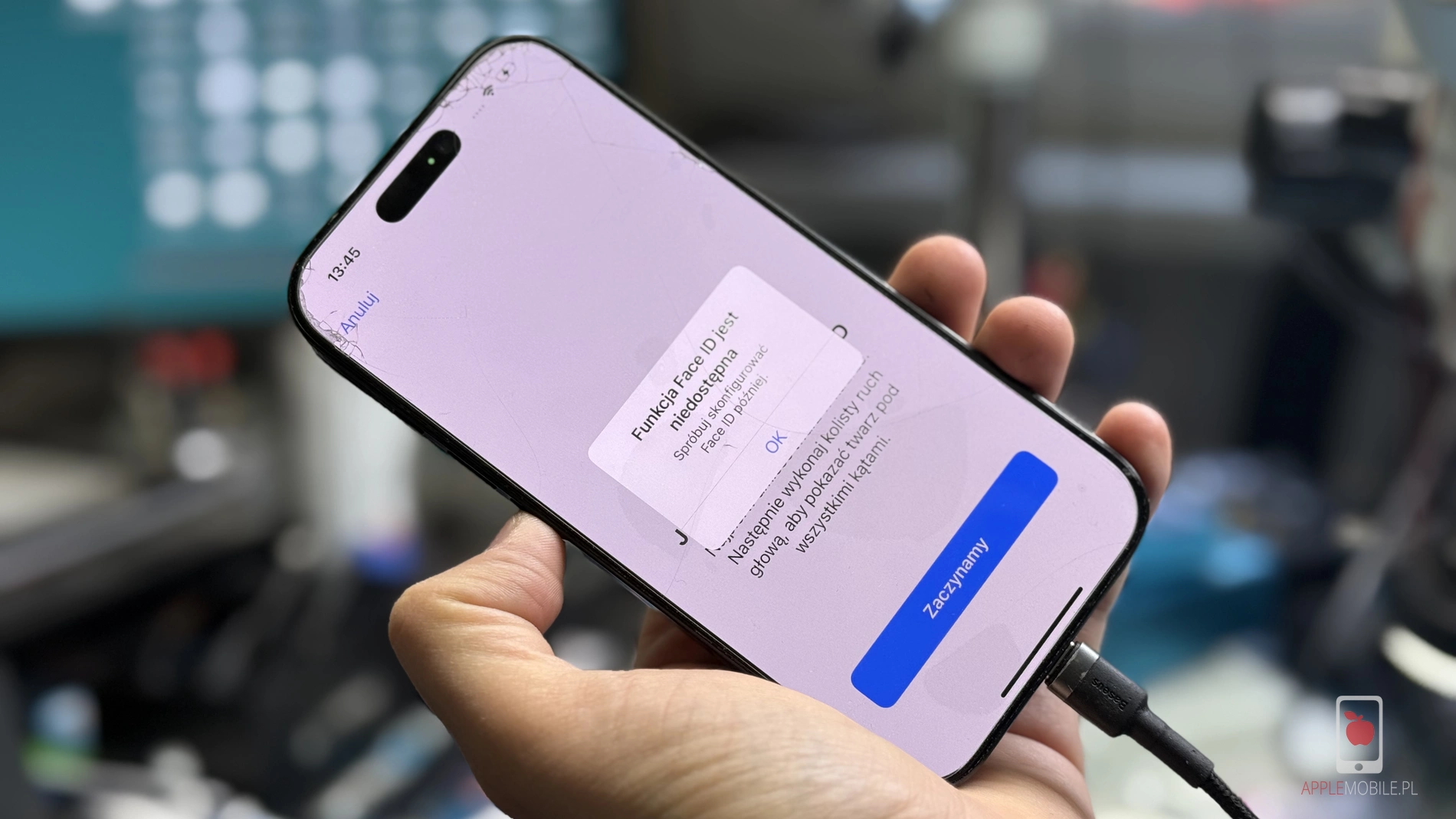awaria Face id iphone 16 pro