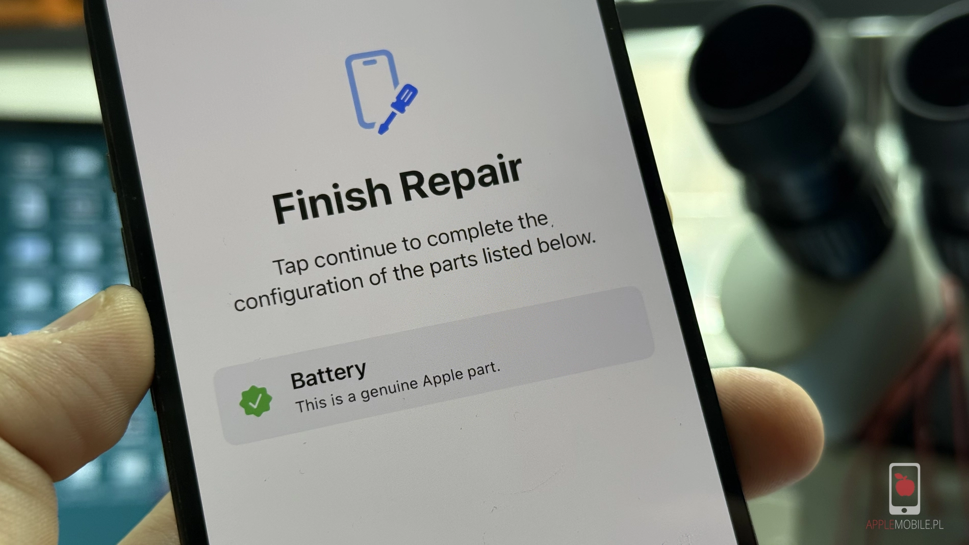 This is Apple Genuine Parts to komunikat podczas parowania baterii z Twoim telefonem