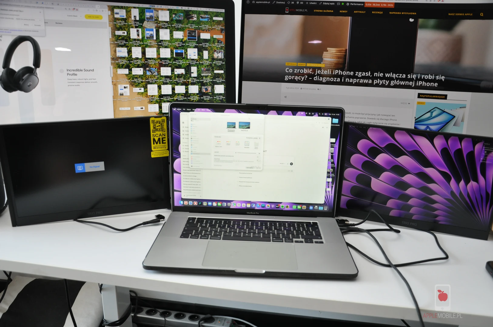 Mój MacBook pozwolił na obsługę tylko jednego monitora bez zewnętrznego zasilania.