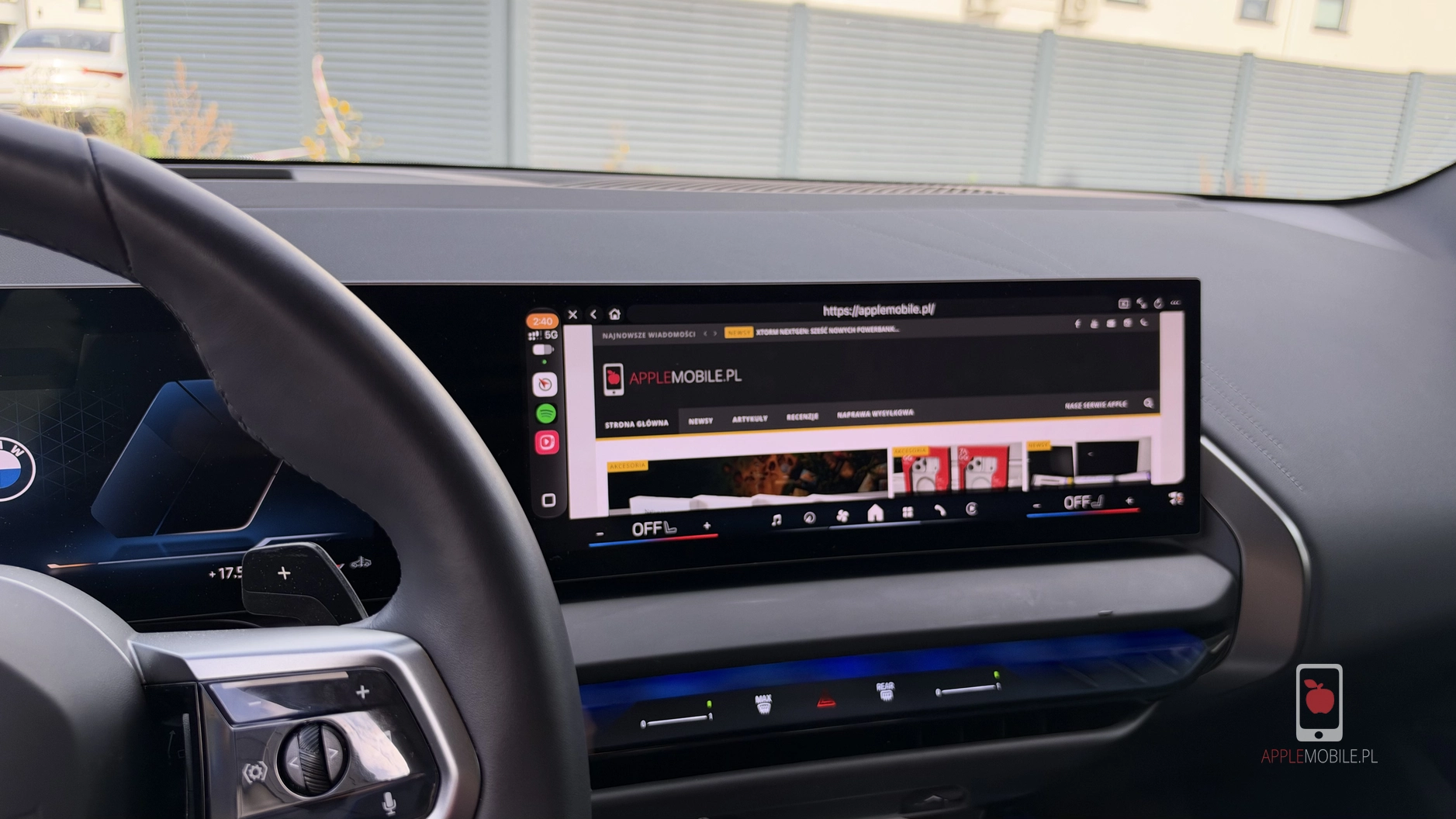 APTV to nie tylko YouTube ale normalna przeglądarka stron www na ekranie CarPlay